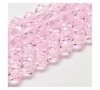 Cuentas de cristal chapadas en color AB rojo rosa 4 mm, nudo lazo bicono, diadema, borla, accesorios joyería, aretes, pulseras(Picture color-17)