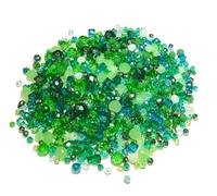 Cuentas de cristal de Bohemia checas Perlin CZ, 250 piezas, colores mixtos, juego de cuentas (verde)