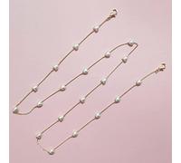 Cuentas de cristal de perlas Gafas de sol Cordón Correa Collar Cadena de anteojos de metal Cordón Gafas de lectura para mujeres Cuerda para colgar en el cuello-65cm-J,Federación de Rusia
