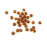 Cuentas de cristal facetadas de 3 mm, cuentas redondas sueltas para hacer joyas y cortinas, ámbar oscuro, 450 piezas