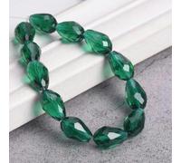 Cuentas de cristal facetadas en forma de pera con forma de lágrima, 5 x 3,0 mm, 7 x 5 mm, 12 x 8 mm, 15 x 10 mm, 18 x 12 mm, para hacer joyas, bricolaje, color verde pavo real, 12 x 8 mm, 30