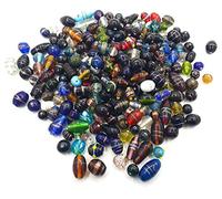 Cuentas de cristal hechas a mano, de colores y formas variadas, juego para manualidades, cuentas de cristal de murano pulidas al fuego, de fantasía, 500 g (set-1)