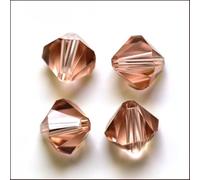 Cuentas de cristal, Paquete de 400 cuentas vidrio bicono varios tamaños multicolores for la fabricación joyas(Peach Color,4MM 400pcs)