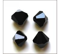 Cuentas de cristal, Paquete de 400 cuentas vidrio bicono varios tamaños multicolores for la fabricación joyas(Black,3MM 400pcs)