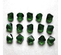 Cuentas de cristal, Paquete de 400 cuentas vidrio bicono varios tamaños multicolores for la fabricación joyas(Dark Green,6MM 400pcs)
