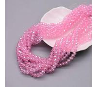 Cuentas de cristal redondas de 6 mm y 8 mm, color AB, rosa, rojo, morado, teñidas, planas, facetadas, sueltas, espaciadoras para fabricación de joyas, bricolaje, 4-8 mm aprox. 64 uni