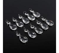 Cuentas de Cristal Transparente, Haofy Prismas de Cristal Colgante con Forma de Gota, Pack de 10, Abalorios de para Lámpara de Araña, Cortina Candelabro Fiesta de Jardín Decoración de Boda