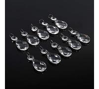 Cuentas de Cristal Transparente, Haofy Prismas de Cristal Colgante con Forma de Gota, Pack de 10, Abalorios de para Lámpara de Araña, Cortina Candelabro Fiesta de Jardín Decoración de Boda