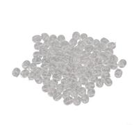 Cuentas de cruz 100 cuentas de pesca ovaladas transparentes con 0 agujeros de perforación de 8 mm (transparente mediano)