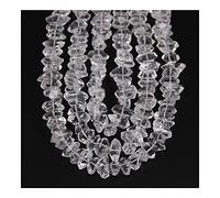 Cuentas de cuarzo blanco transparente pulido en el centro, cuentas facetadas perforadas, suministros de cuentas de cuarzo natural, cristales crudos para hacer joyas, piedras de la suerte, colecciones
