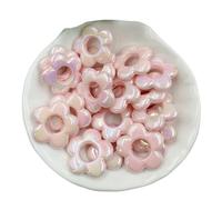Cuentas de flores para hacer joyas, 200 piezas de 19 mm, color láser, cuentas huecas, accesorios para hacer joyas, colgante acrílico (rojo)