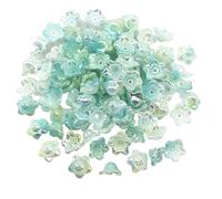 Cuentas de flores para hacer joyas, 500 cuentas acrílicas de 7 x 13 mm, diseño de campanilla, accesorios de joyería, pulseras espaciadoras para hacer (color 9)