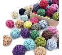 Cuentas De Ganchillo De Madera 16mm 50pc Mezcla De Cuentas De Color Para El Collar De Bricolaje Pulsera