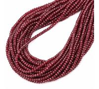 Cuentas de hilo de piedras preciosas de ágata y jaspe, 4 mm, rondel, 110 piezas, cuentas de joyería, piedras semipreciosas para joyas, collares, pulseras (granate)