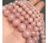 Cuentas de jade rosa claro de piedra natural, redondas, sueltas, espaciadoras para hacer joyas, pulseras, 15 pulgadas, 4/6/8/10/12 mm - 12 mm, 28 unidades