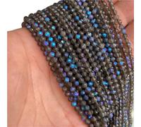 Cuentas de joyería DIY Cuentas espaciadoras de piedra cuarzo crustal semilla pequeña suelta, 2, 3, 4MM, cuentas gemas naturales facetadas en bIanc0 y negro for fabricación joyas