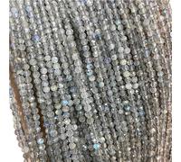 Cuentas de joyería DIY Cuentas espaciadoras de piedra cuarzo crustal semilla pequeña suelta, 2, 3, 4MM, cuentas gemas naturales facetadas en bIanc0 y negro for fabricación joyas