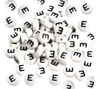 Cuentas de letras pequeñas, cuentas de alfabeto acrílico de 500 piezas, letra de vocal redonda de 7x4 mm, bricolaje para collares de pulseras joyas para hacer vocales