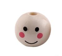 Cuentas de madera, 30 piezas de 20 mm de diámetro para pulseras hechas a mano, collares y actividades de manualidades para niños con bonitos rasgos faciales (cara de bebé)