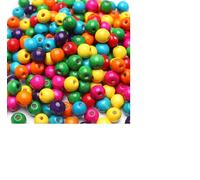 Cuentas de madera, D: 12 mm, amarillo, 22 g, aprox. 70 unidades