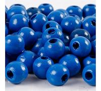 Cuentas de madera, D: 12 mm, azul, 22 g, aprox. 40 unidades
