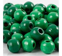 Cuentas de madera, D: 12 mm, verde, 22 g, aprox. 40 unidades