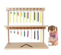 Cuentas de madera de conteo - Estante de cuentas de madera duradero para 1 - 20 | Juguete educativo para aprender ábaco de matemáticas | Juego de números para el desarrollo temprano para niños, aulas