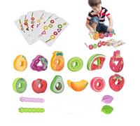 Cuentas de madera para ensartar - Casa de campo con alimentos a base de frutas, acabado suave y brillante, creativo educativo, actividades de desarrollo de habilidades | Niños aprendiendo