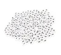 Cuentas de números para pulsera PolyGen en un paquete de 500 piezas, números acrílicos blancos redondos de 4x7 mm del 0 al 9 para manualidades personalizadas, el suministro ideal