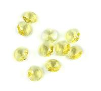 Cuentas de octágono amarillo claro de 14 mm con 1 agujero/2 agujeros, piezas de lámpara de iluminación de cristal, componente de cadena de cuentas para el hogar, boda y bricolaje, 2 agujeros, 1000 piezas