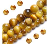 Cuentas de ojo de tigre de oro miel natural, cuentas sueltas redondas de grado AAA, 8 mm, 100 unidades de lote a granel, cuentas de piedra semipreciosa para hacer joyas