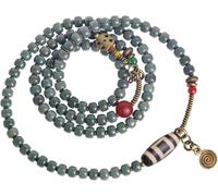 Cuentas de oración, pulseras de cuentas, collar de cuentas de oración budista, pulsera Bodhi de 108 cuentas Mala, pulsera de cuentas multicapa, joyería de brazalete de meditación de yoga(17 yards)
