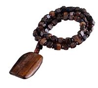 Cuentas de oración, pulseras de cuentas, cuentas de Buda de madera de águila natural, pulsera de cuentas de madera tibetana for meditación, yoga, pulsera de cuentas de Buda unisex, joyería artística(E
