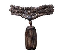 Cuentas de oración, pulseras de cuentas, cuentas de Buda de madera de águila natural, pulsera de cuentas de madera tibetana for meditación, yoga, pulsera de cuentas de Buda unisex, joyería artística(A