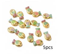 cuentas de peces de esmalte multicolores hechas a en dorados, cuentas únicas para hacer joyas con temática - para a pulseras y collares