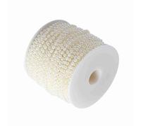 Cuentas de Perlas Artificiales 4 mm, Cuentas de Bricolaje para Manualidades y Adornos, Hechas a Mano, Suministros para Fiesta, Boda o Festival, Cadena de Línea 40 m/Roll (Beige)