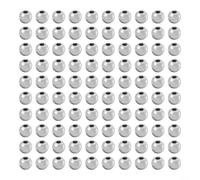 Cuentas de pesca de 3 a 5 mm, cabezas avellanadas doradas y plateadas para materiales de atado de moscas, ganchos de ninfa, 100 unidades (plata-3 mm)