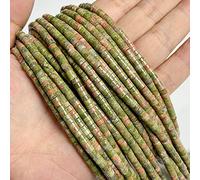 Cuentas de piedra de angelita roja y rosa natural, espaciadoras, cuentas de ábaco redondas para joyería hecha a mano, collar de 2 x 4 mm, 24 Unakita, 2 x 4 mm, aproximadamente 155 piezas