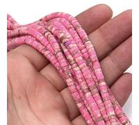 Cuentas de piedra de angelita roja y rosa natural, espaciadoras, cuentas de ábaco redondas para joyería hecha a mano, collar de 2 x 4 mm, 12 rosas imperiales, 2 x 4 mm, aproximadamente 155 piezas