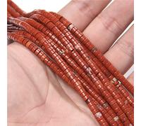 Cuentas de piedra de angelita roja y rosa natural, espaciadoras, cuentas de ábaco redondas para joyería hecha a mano, collar de 2 x 4 mm, 10 piedras rojas, 2 x 4 mm, aproximadamente 155 piezas