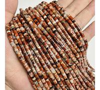 Cuentas de piedra de angelita roja y rosa natural, espaciadoras, cuentas de ábaco redondas para joyería hecha a mano, collar de 2 x 4 mm, 7 rojos brezados, 2 x 4 mm, aproximadamente 155 piezas