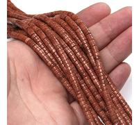 Cuentas de piedra de angelita roja y rosa natural, espaciadoras, cuentas de ábaco redondas para joyería hecha a mano, collar de 2 x 4 mm, piedra arenisca 21, 2 x 4 mm, aproximadamente 155 piezas