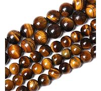Cuentas de piedra de ojo de tigre amarillo natural, cuentas redondas sueltas para hacer joyas, 6 mm, 60 unidades, 15 pulgadas, pulseras, collares y aretes