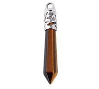 Cuentas de piedra gema natural Arena azul Pilar hexagonal largo Prisma columna Punto Collar de ópalo Colgantes Hombres Mujeres Joyería-piedra de ojo de tigre