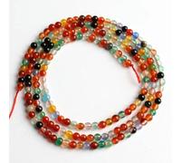Cuentas de piedra natural Ágatas Jades Howlita Cristal Pony Pequeñas cuentas para hacer joyas Abalorios Pulsera de bricolaje 2 mm 3,0 mm 4,0 mm 15 ''-ágata colorida-4,0 mm 92 cuentas
