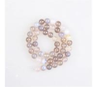 Cuentas de piedra natural de 4 a 12 mm, cuentas redondas sueltas de ágata a rayas grises para hacer joyas, 6 mm alrededor de 61 cuentas