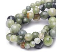 Cuentas de piedra natural de 6 mm para hacer joyas, cuentas redondas lisas de jade verde de Taiwán para pulseras y collares, 15 pulgadas