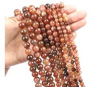 Cuentas de piedra natural, jade obsidiana, ágata, ojo de tigre, cuentas espaciadoras sueltas para hacer pulseras, collares, accesorios de 4 a 12 mm, hierba roja, 4 mm, aproximadamente 92 piezas