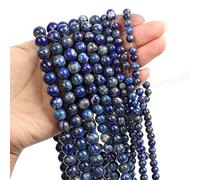 Cuentas de piedra natural, jade obsidiana, ágata, ojo de tigre, cuentas espaciadoras sueltas para hacer pulseras, collares, accesorios de 4 a 12 mm, oro verde, 6 mm, aproximadamente 62 piezas