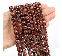 Cuentas de piedra natural, jade obsidiana, ágata, ojo de tigre, cuentas espaciadoras sueltas para hacer pulseras, collares, accesorios de 4 a 12 mm, mezcla de arena, 6 mm, aproximadamente 62 piezas